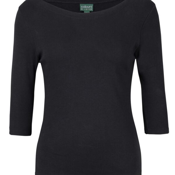 C of C Ladies 3/4 Sleeve Boat Neck Tee Thumbnail
