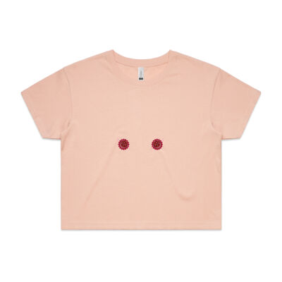 Red Pasties Crop Tee - Pink Thumbnail