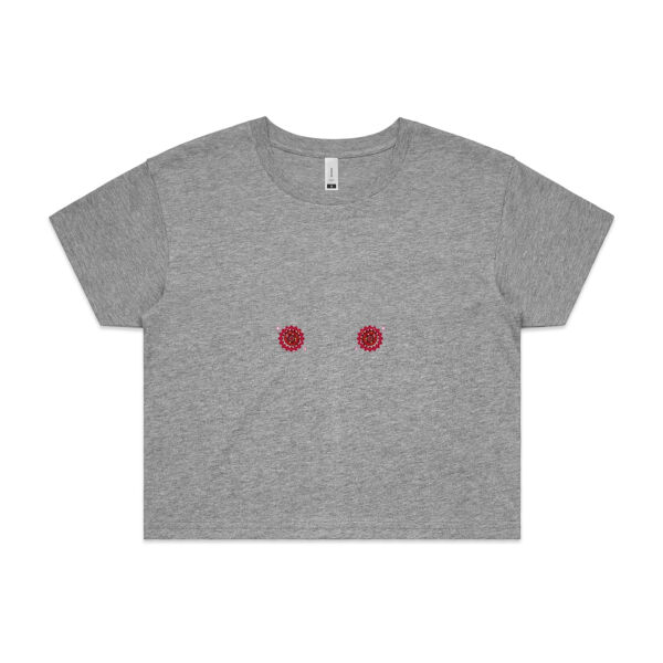 Red Pasties Crop Tee - Grey Thumbnail