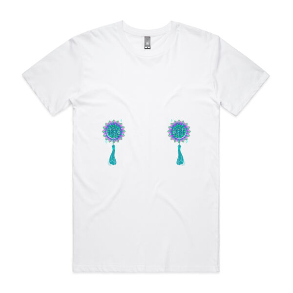Peacock Tassels Tee - White Thumbnail
