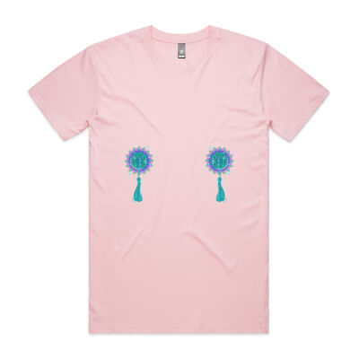 Peacock Tassels Tee - Pink Thumbnail