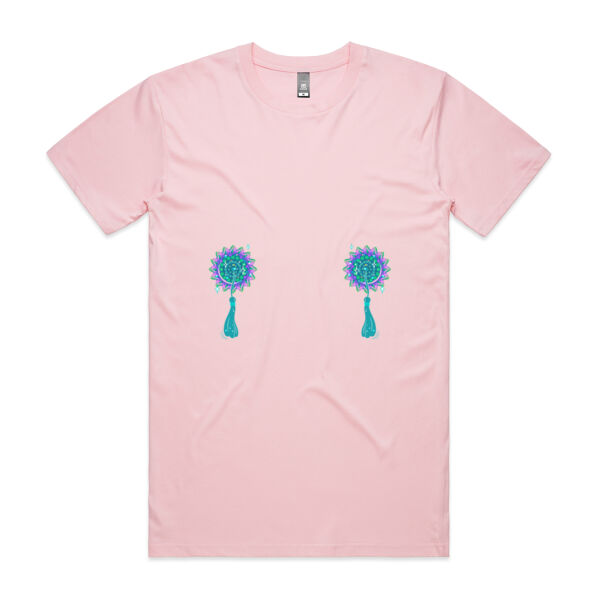 Peacock Tassels Tee - Pink Thumbnail