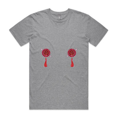 Red Tassels Tee - Grey Thumbnail