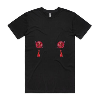 Red Tassels Tee - Black Thumbnail