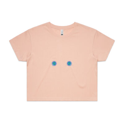 Peacock Pasties Crop Tee - Pink Thumbnail